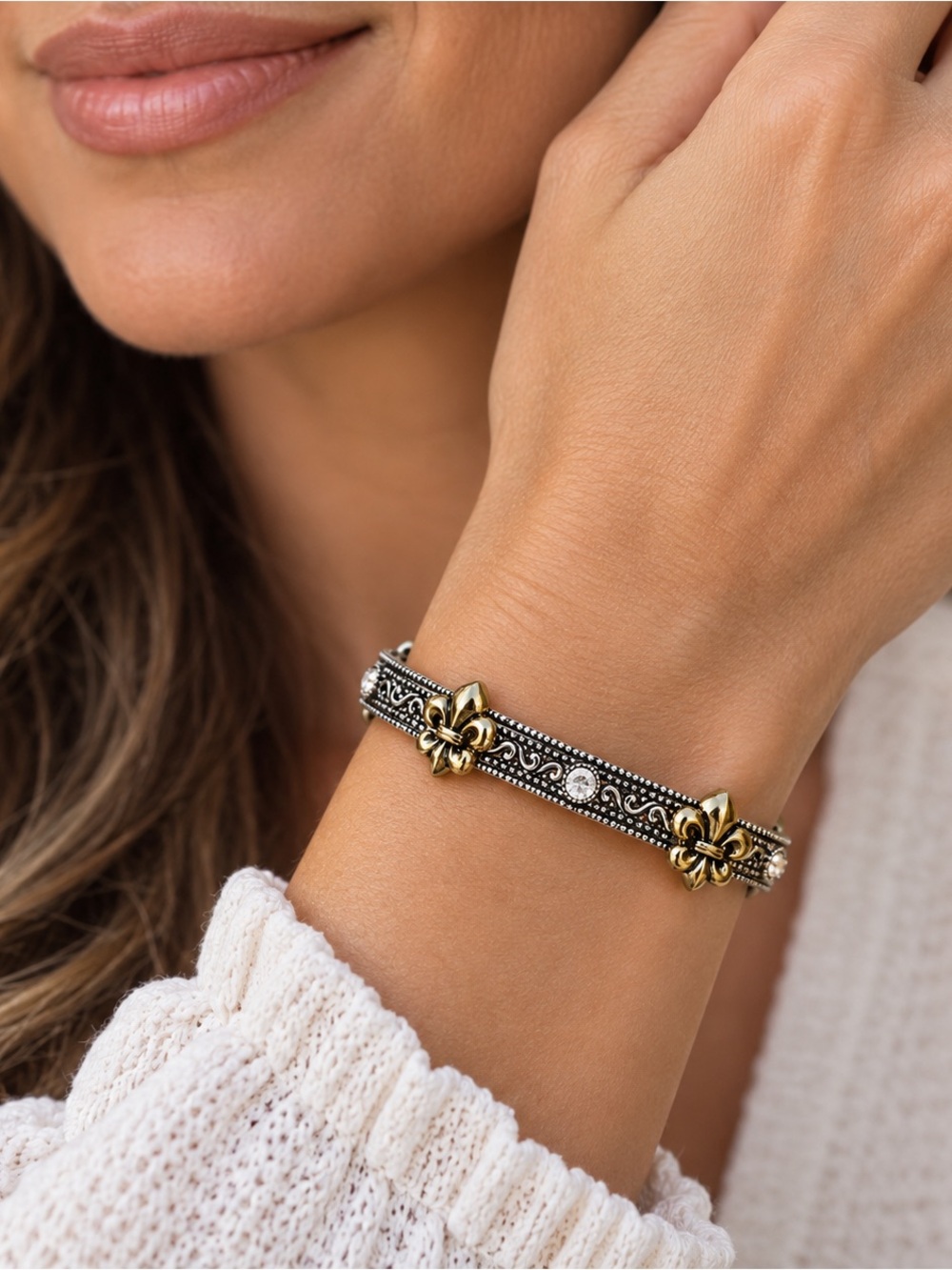 Ornate Two Tone Bracelet